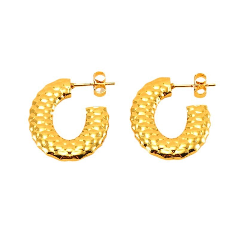 1 Pair Simple Series Simple Geometric 18K Gold Plated Women's Stud Earrings 